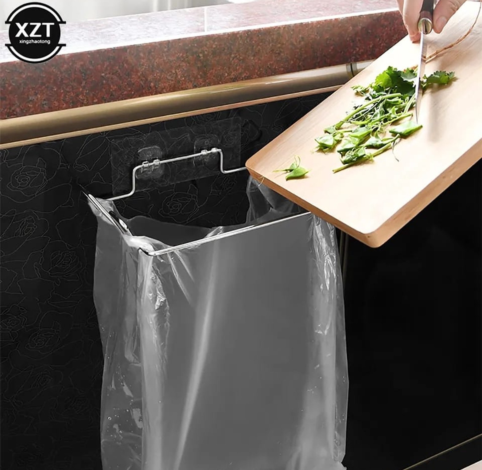 Metallic Trash Bag Hanger image