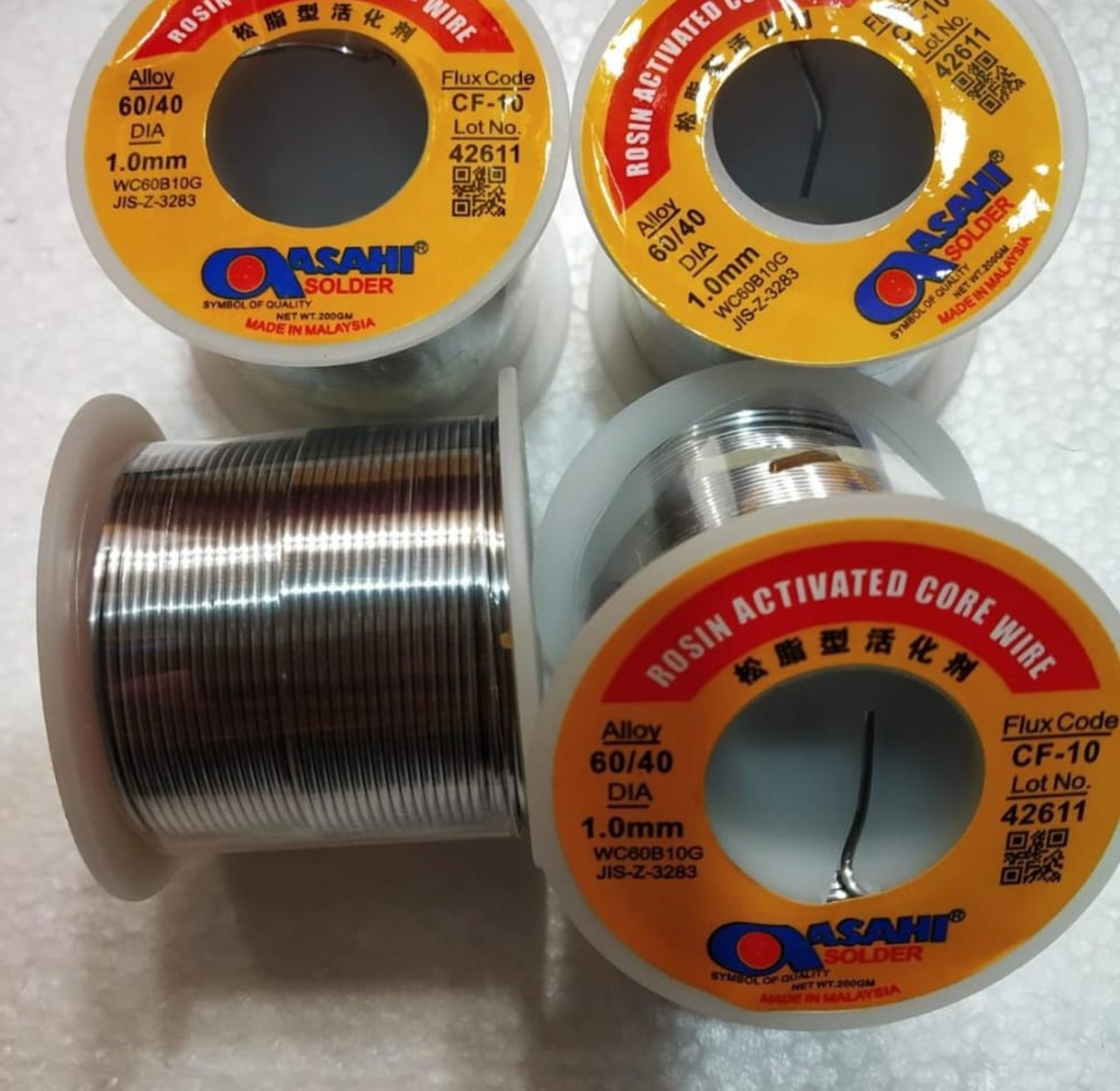  Asahi Rosin Activated Core Wire. Asahi 1x 1.0mm Rosin Core Solder Wire-200gm image