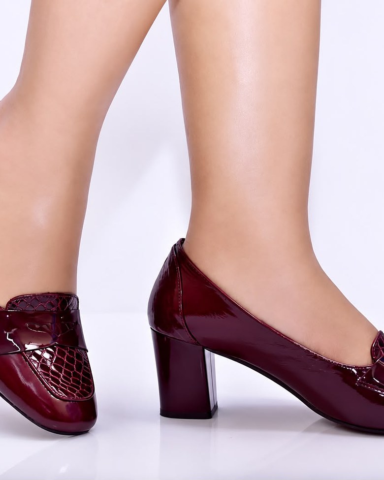 Elegant Turkish Maroon Leather Women’s Shoes image