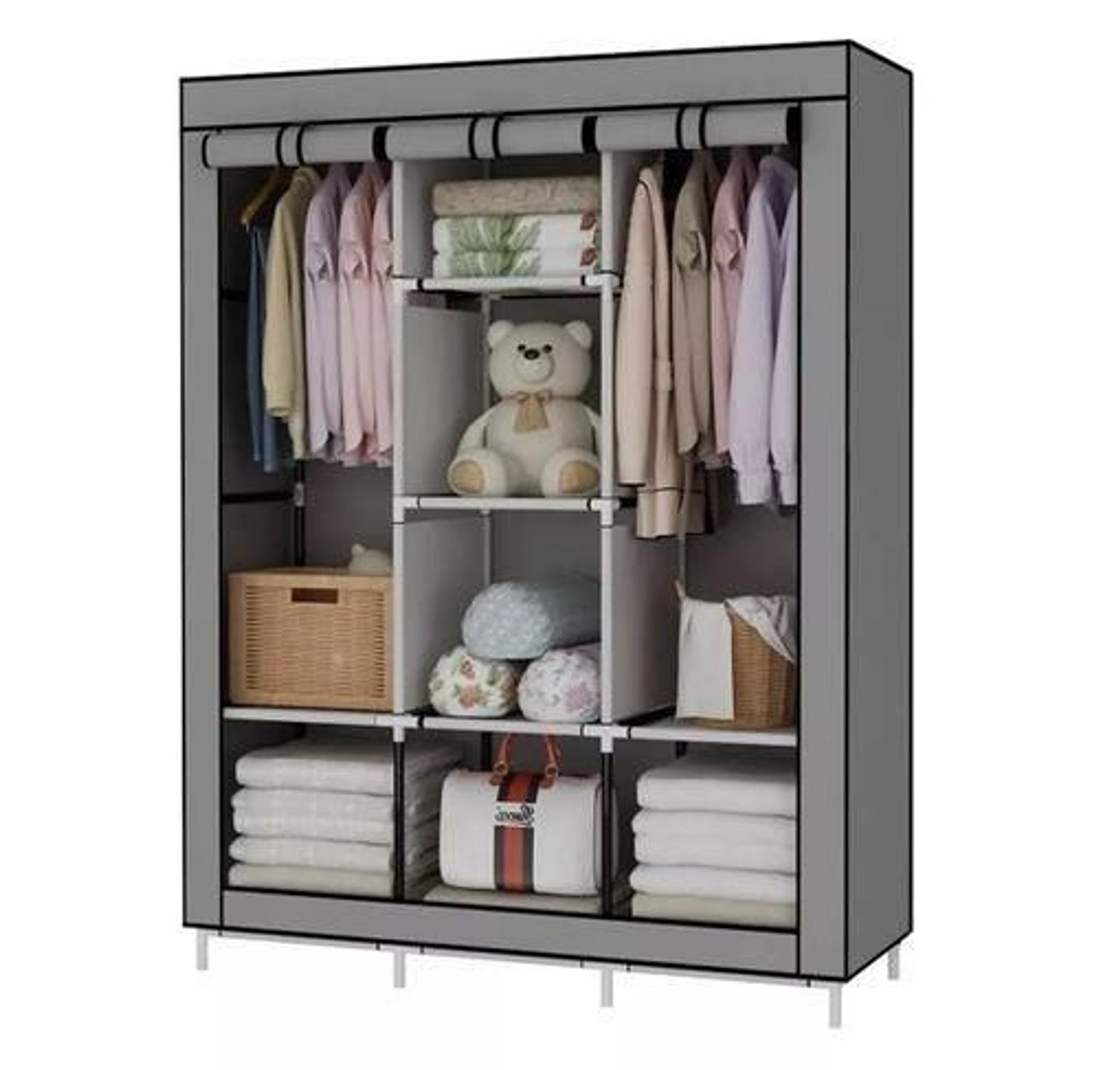TC Metallic Portable Wardrobe 3 Column image