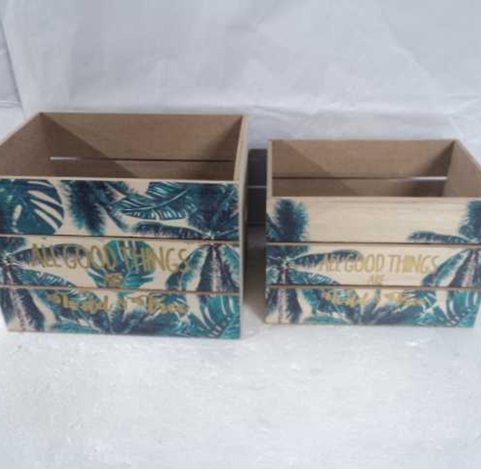 BOX WOOD SET 2PCS LEAF PR image