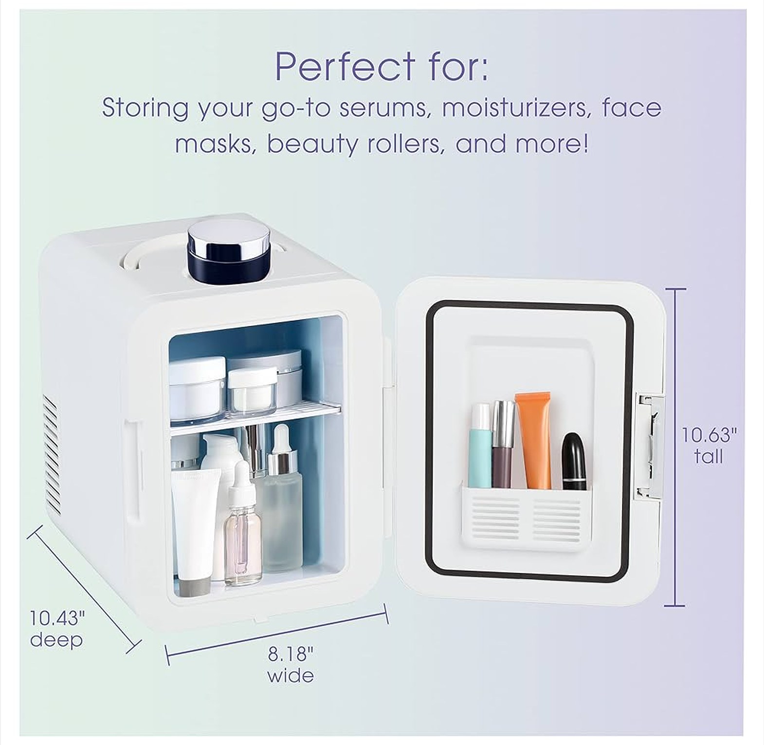 Make Up Fridge With Led Makeup Mirror image