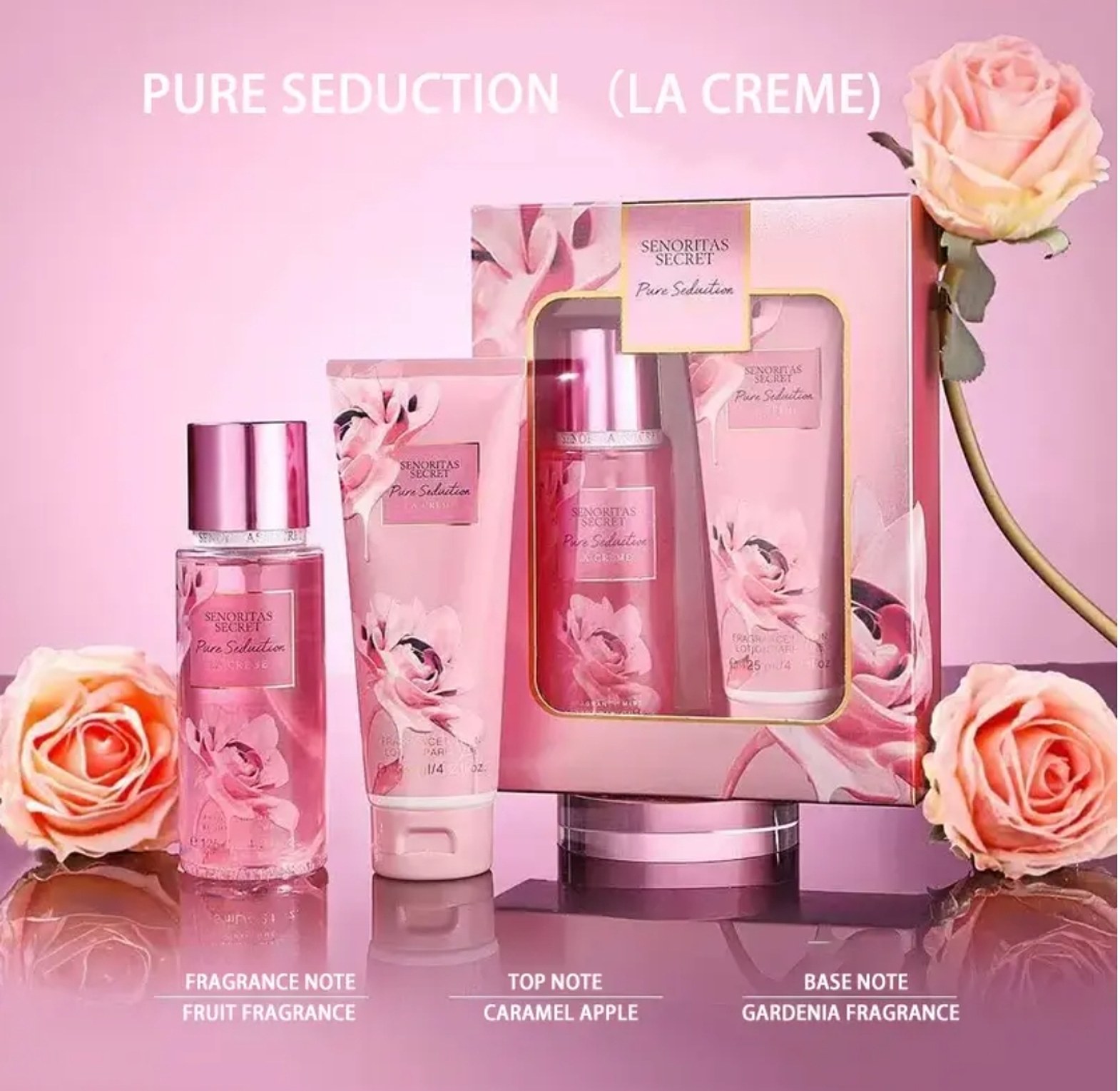 Senoritas Secret Pure Seduction La Creme Perfume Gift Set with 125ml Body Mist & 125ml Perfume Lotion  image