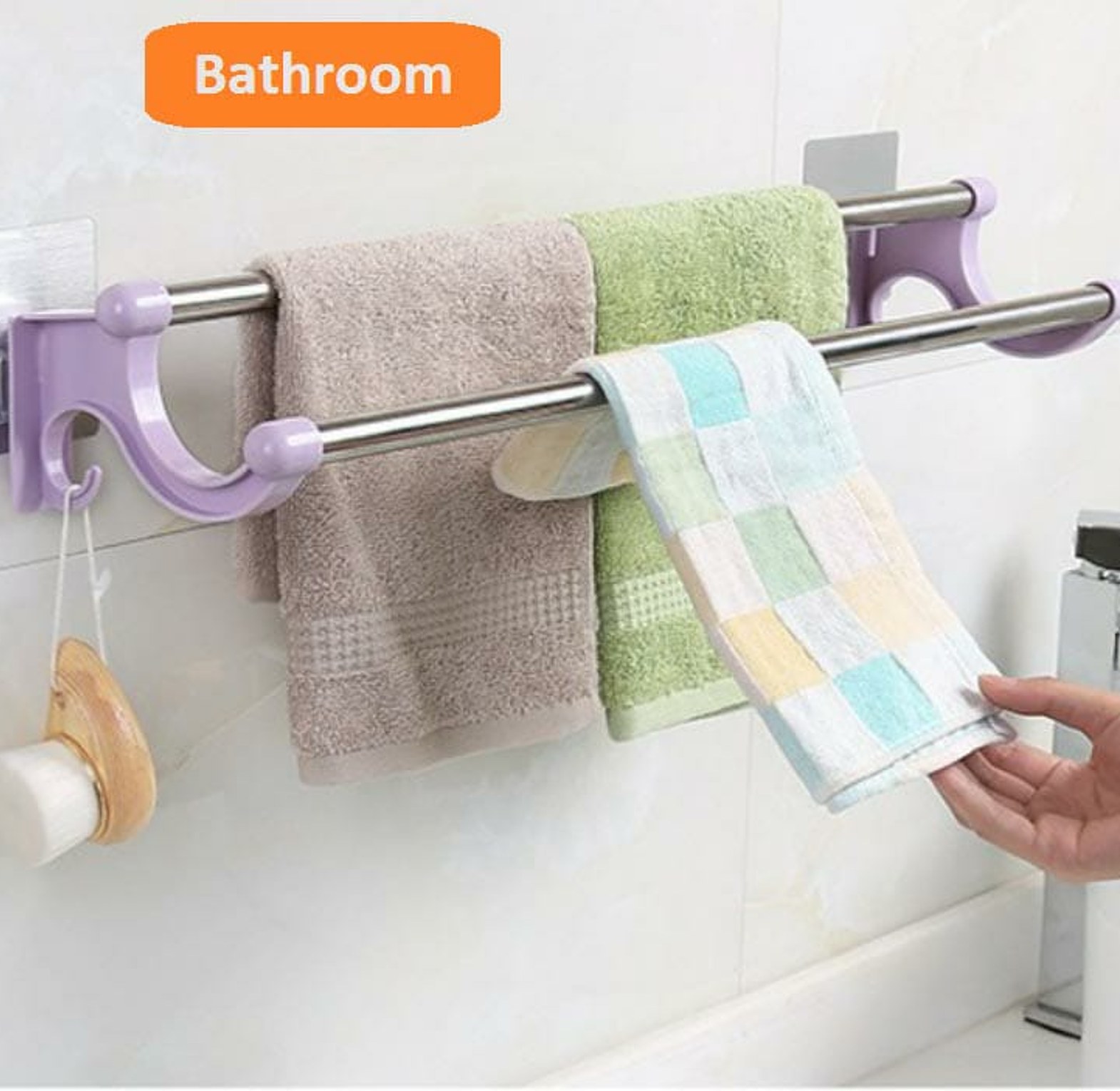 Double Rod Towel Holder, Double Bar Towel Rack image