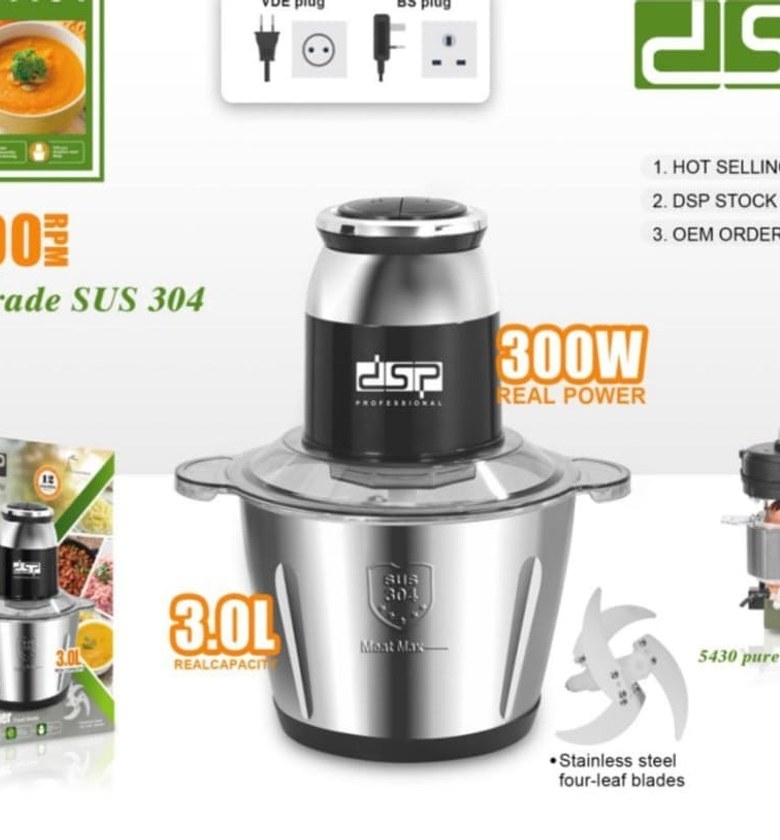 Food Chopper – 3.0L Stainless Steel Electric Chopper with 4-Blade System image