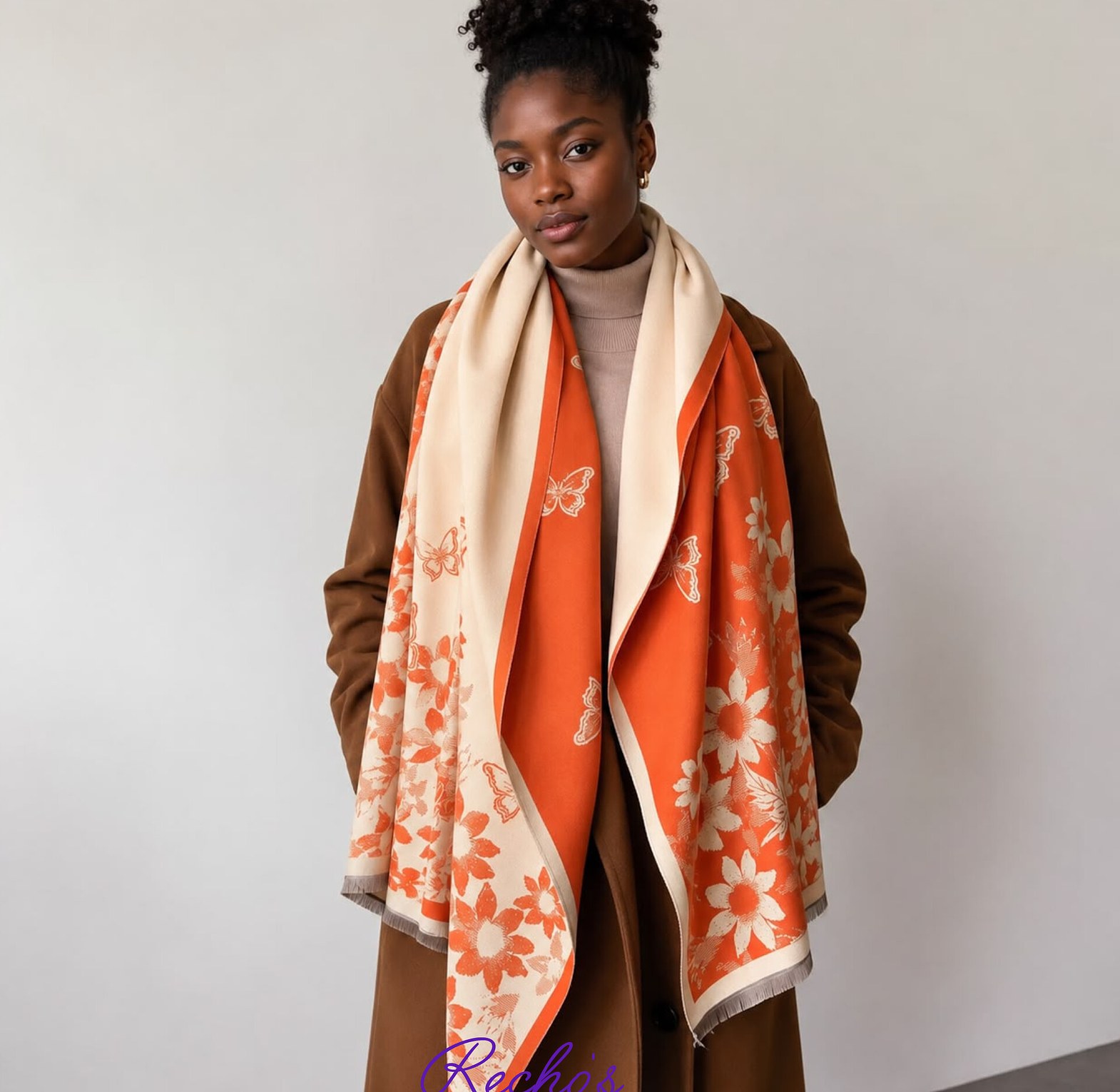 New print cashmere scarves  image