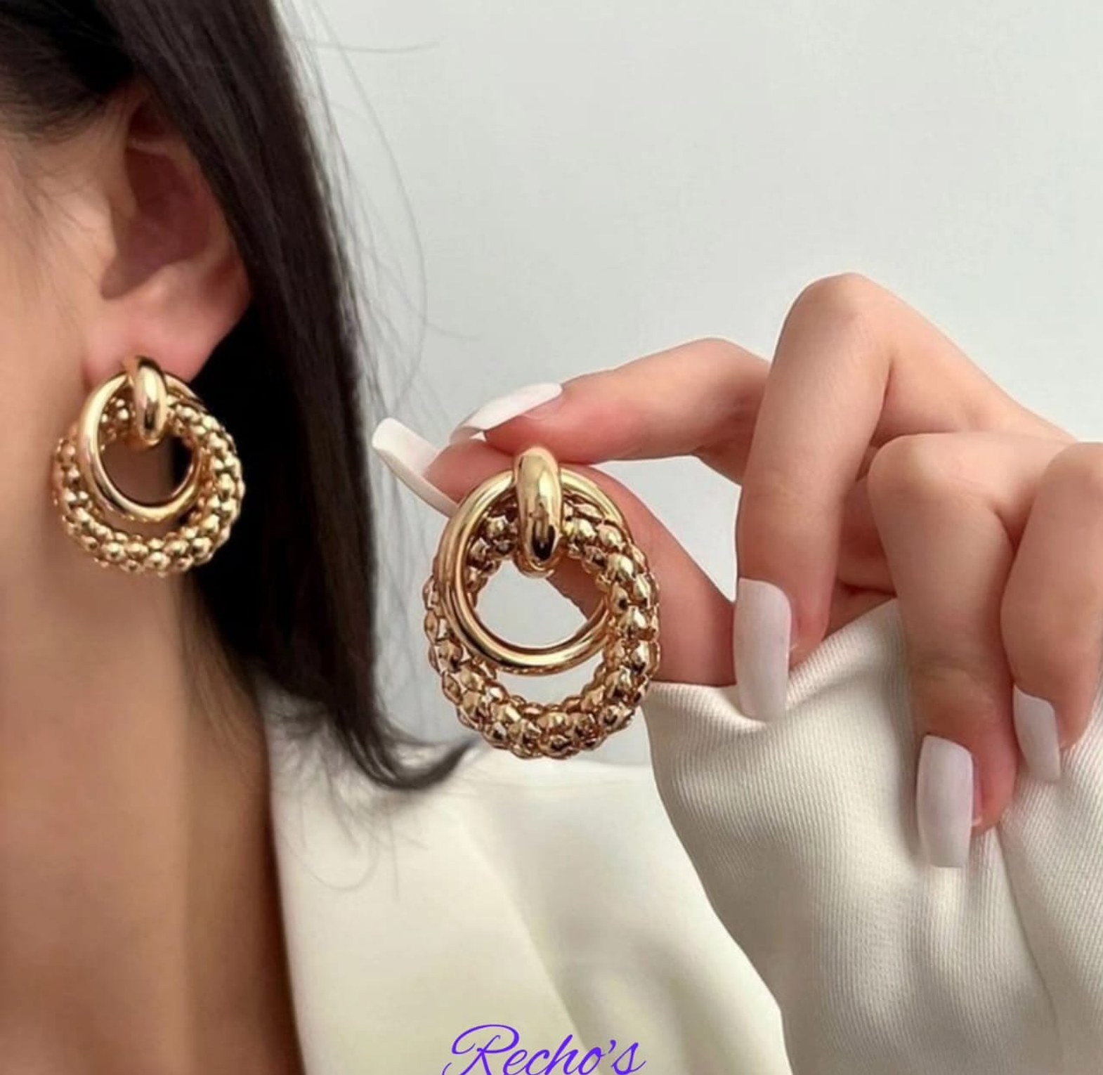Large spiral earrings  image