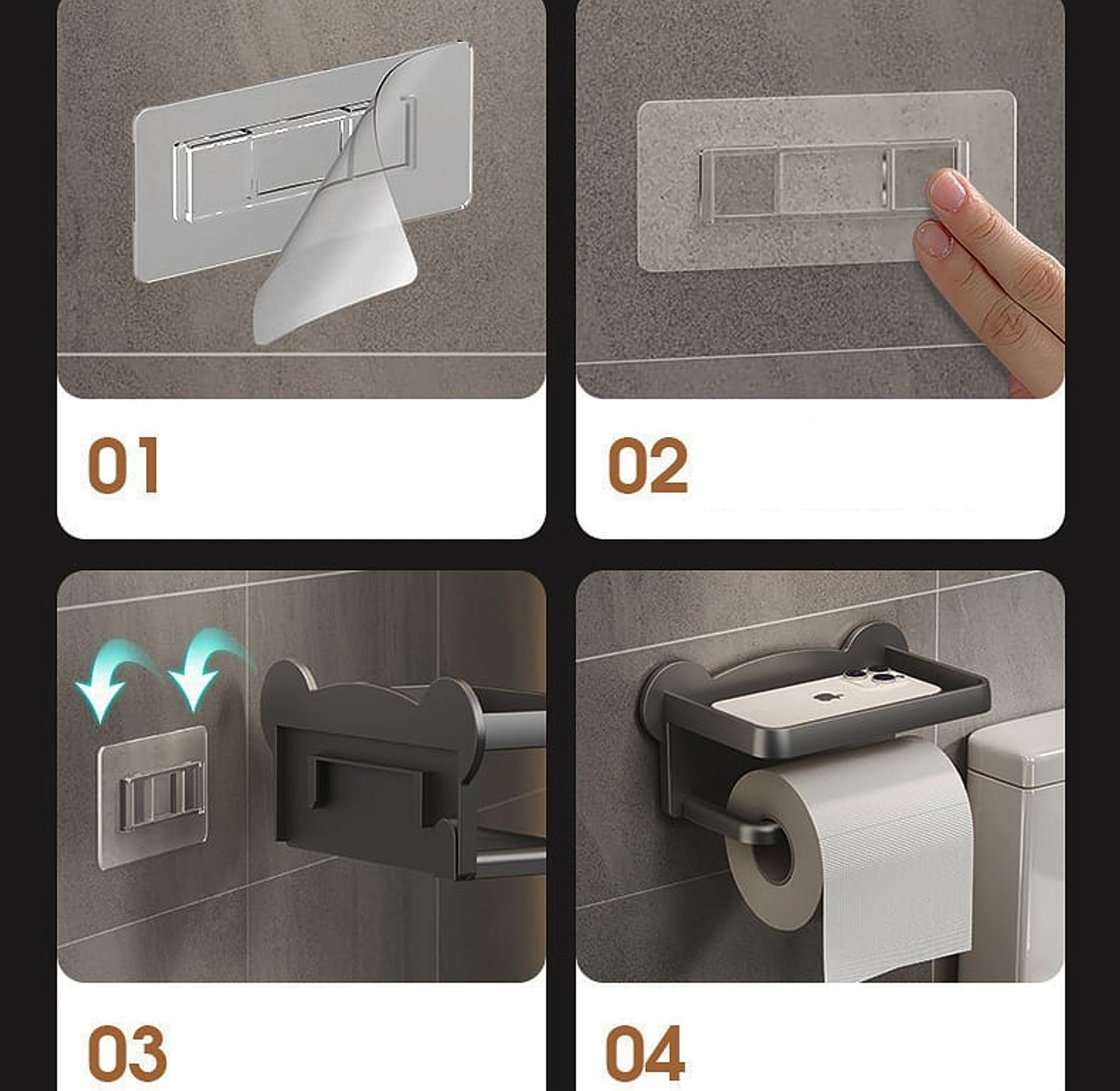 Punch Free Wall Mounted Tissue Storage Rack image