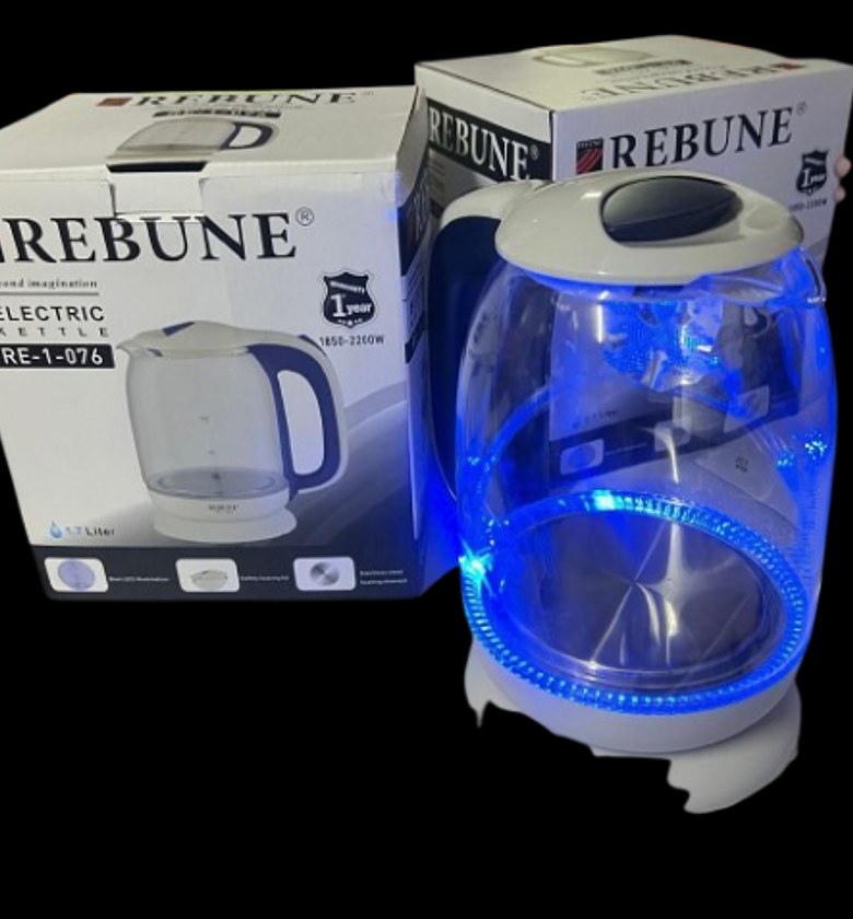 Rebune 1.7L ILLUMINATING AUTOMATIC GLASS ELECTRIC KETTLE image