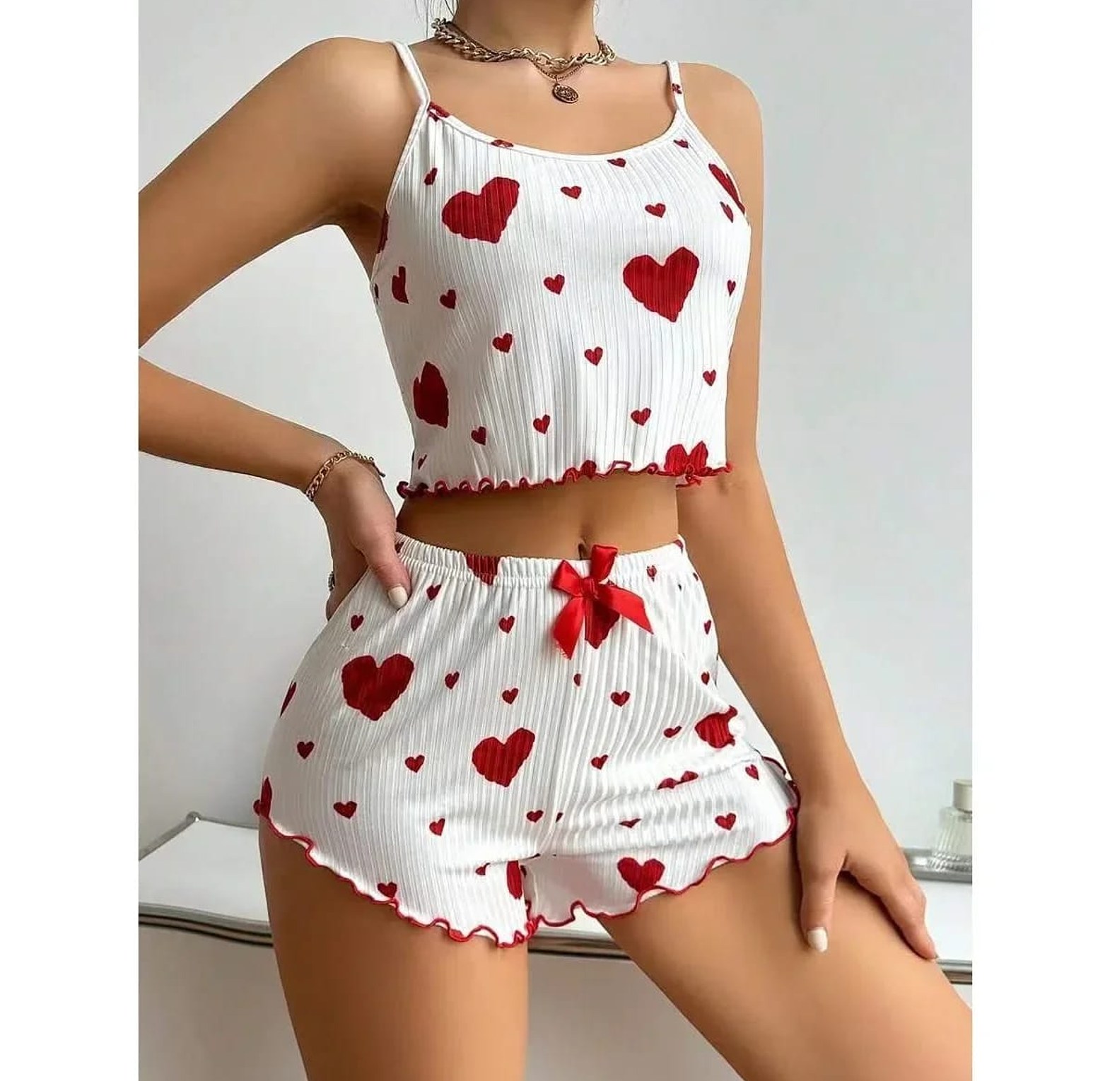 Summer Sleepwear Women Heart Print  image