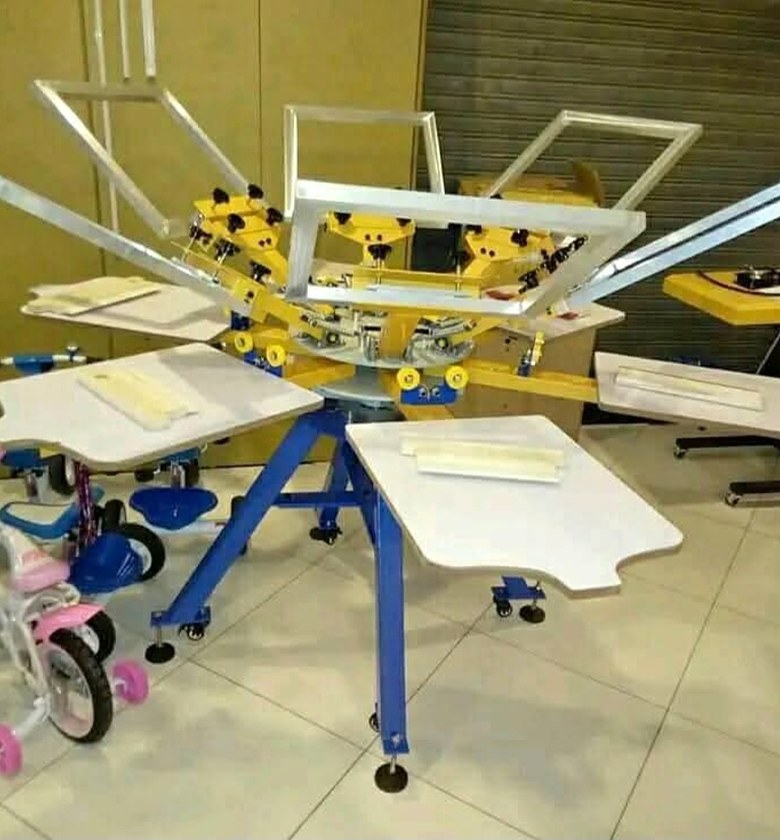 6 colour 6 station screen printing image
