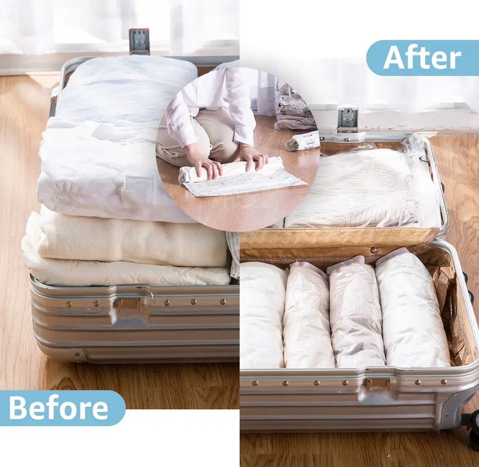 10pc Travel Compression Vacuum Clothes Storage Bags image