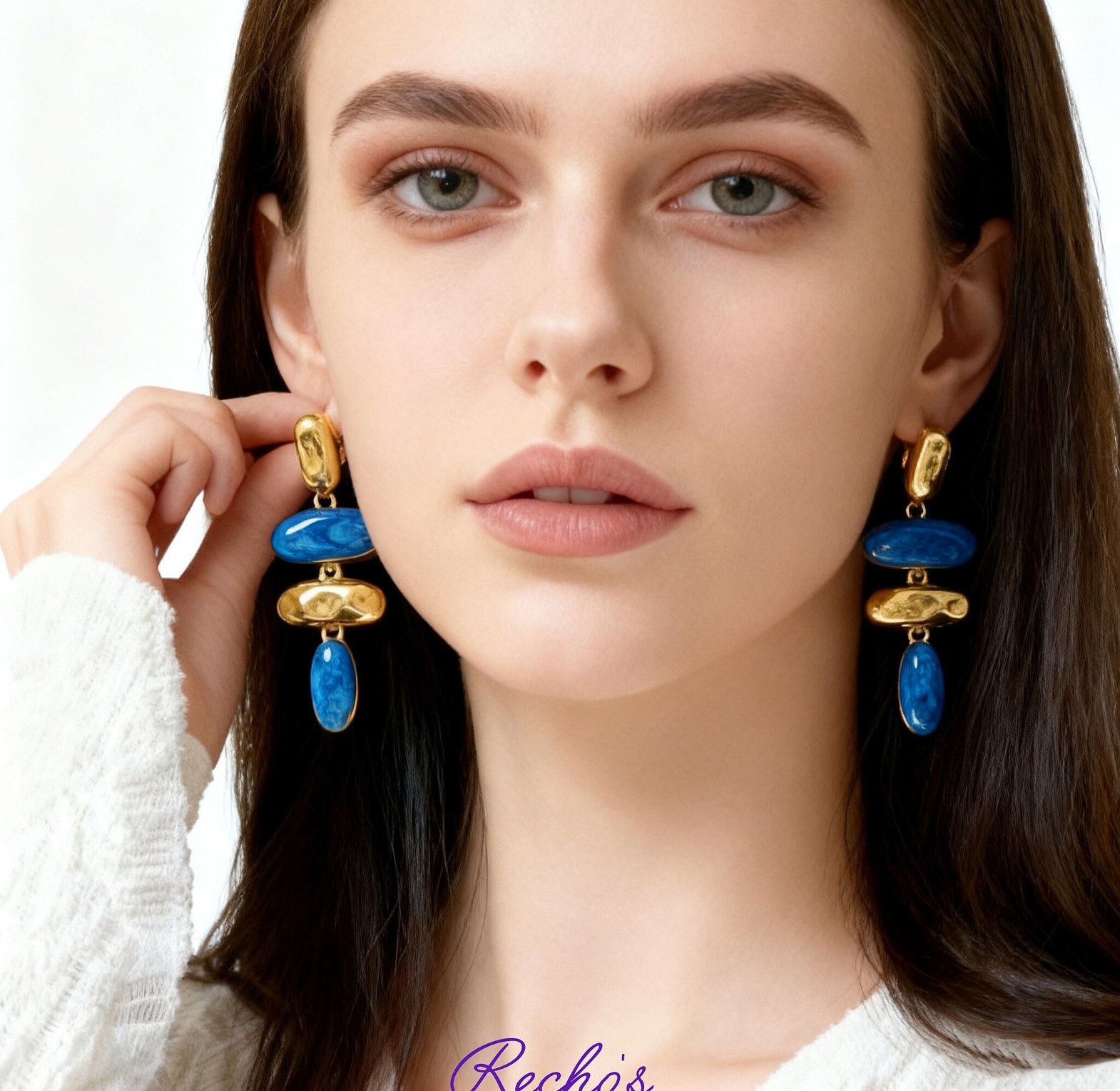 Statement colored drop earrings  image