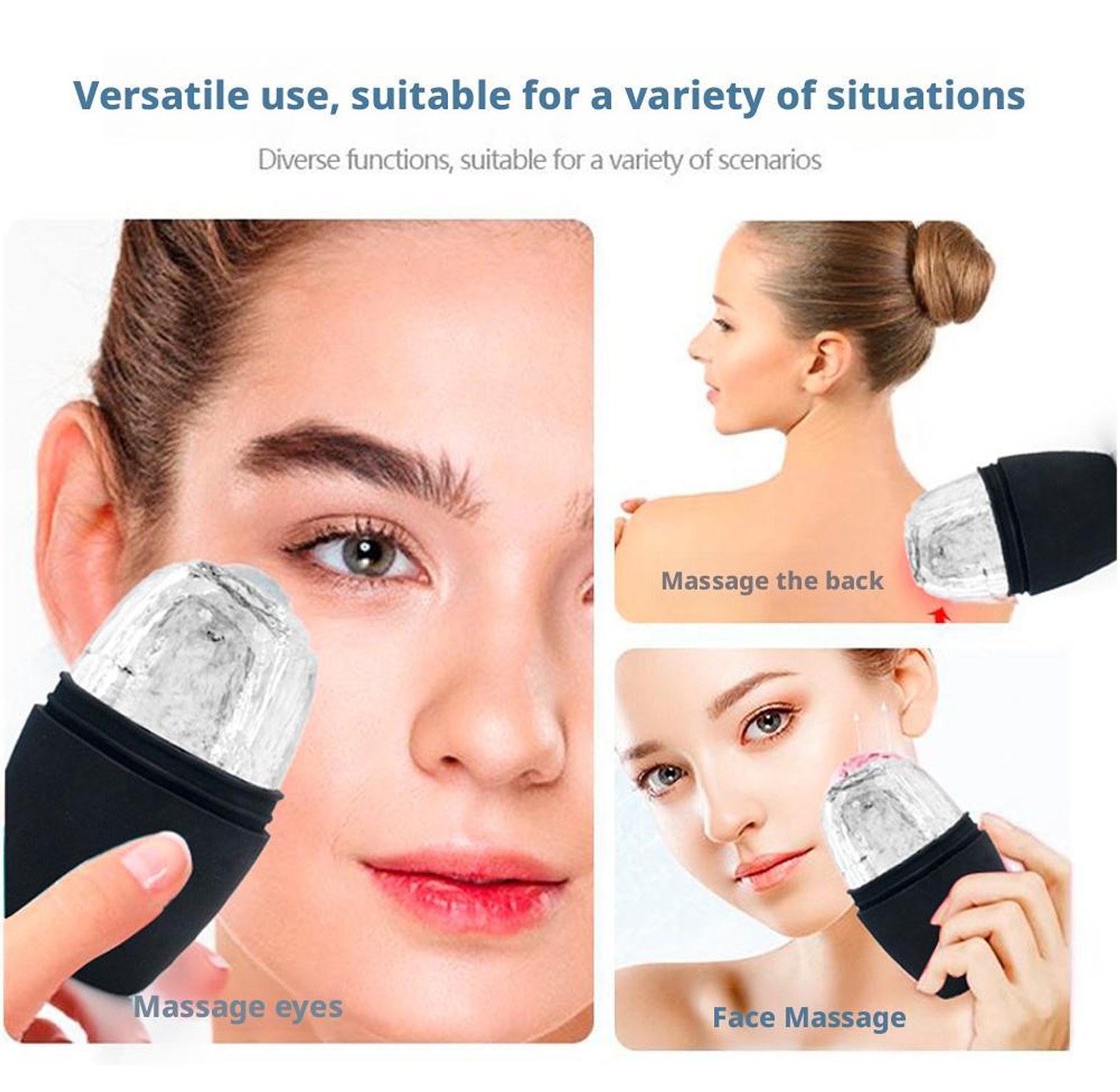GlowUp Silicone Ice Cube Roller for Face Skincare, Pore Shrinking & Lymphatic Drainage Facial Massager Tool image