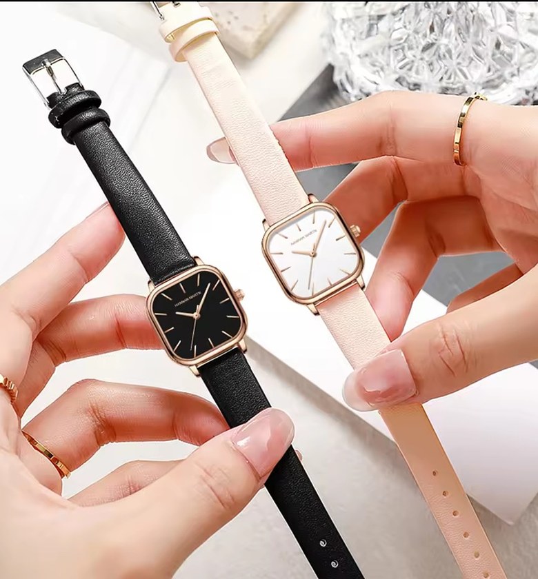 Square Hannah Martin Genuine Leather Watches for ladies/women image