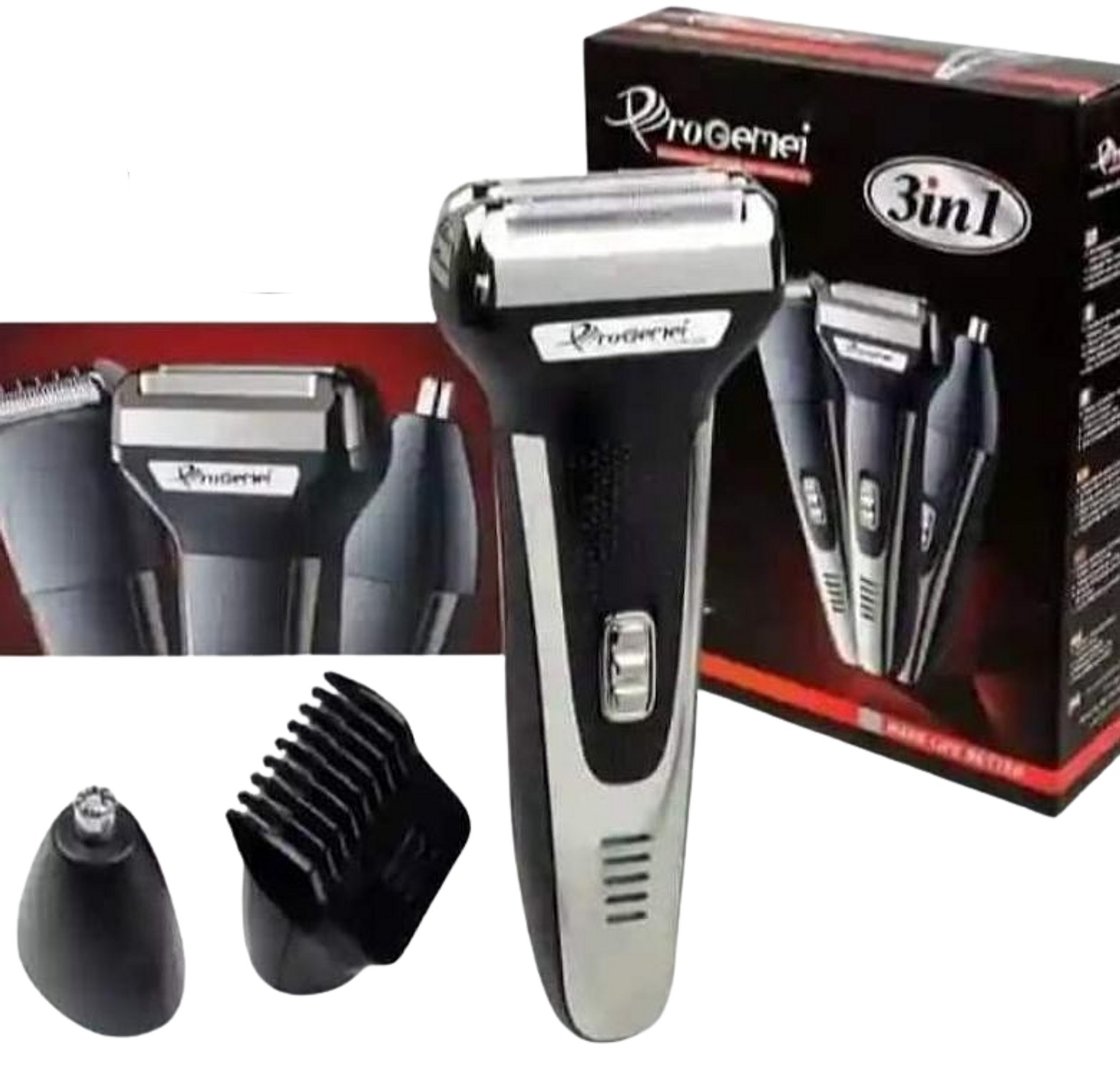 Geemy New 3in1 Rechargeable Hair Clipper ,Shaver, Nose Trimmer Set image