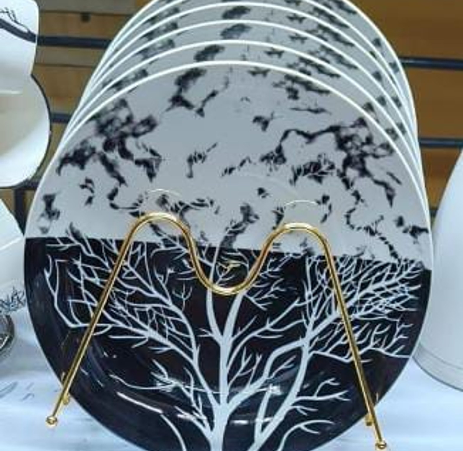 Ceramic 6 Pcs BLACK & WHITE plates image
