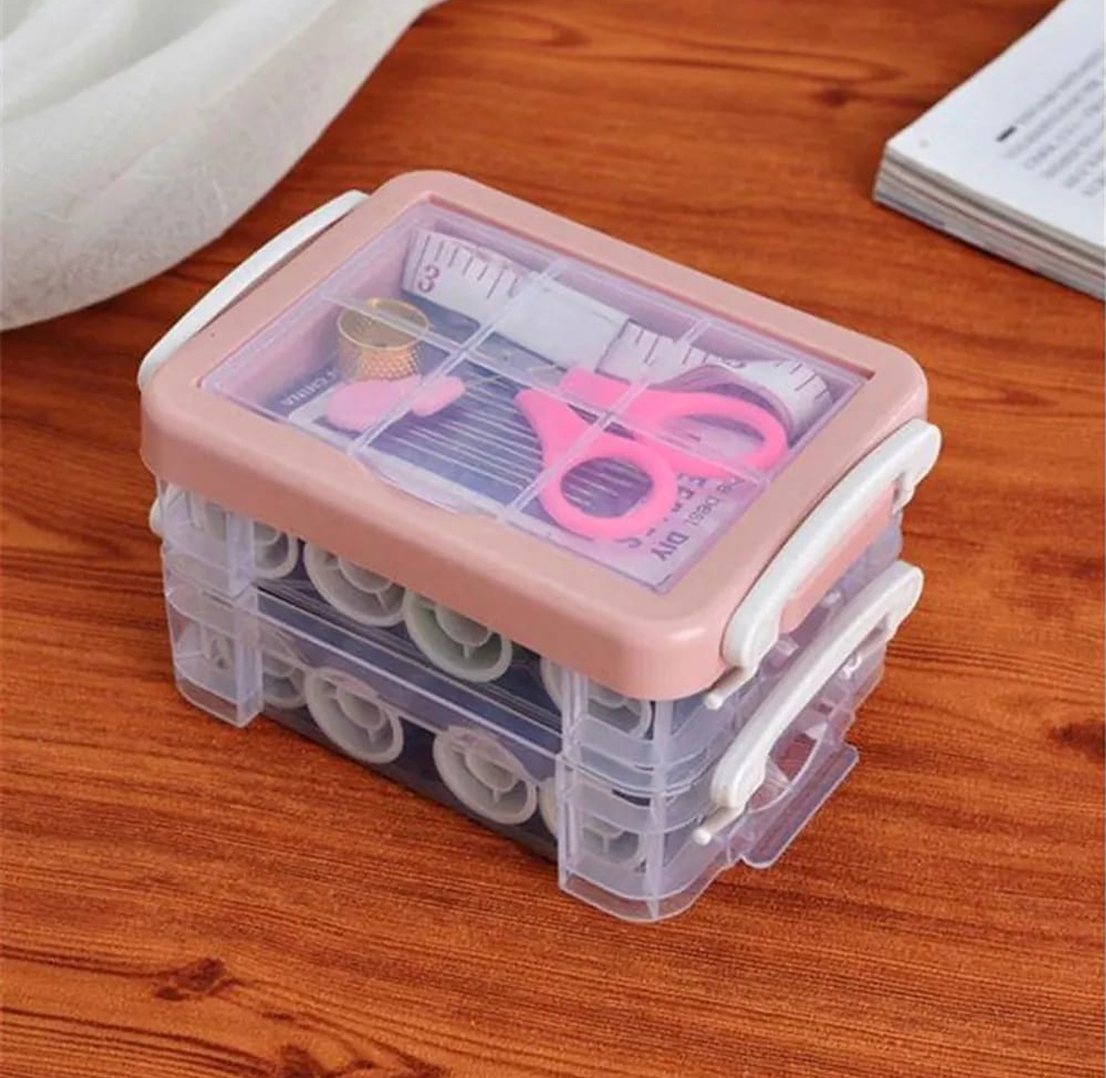 30-Piece Comprehensive Home Sewing Kit with Double-Layer Organized Storage Box image
