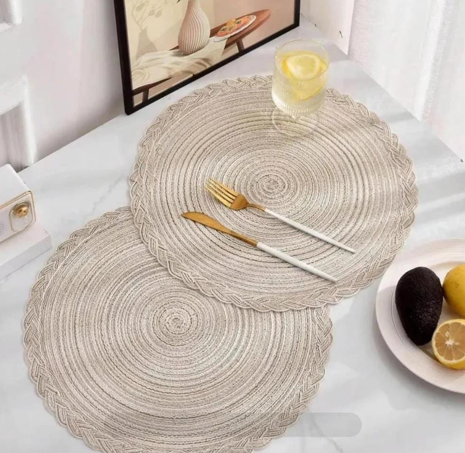 6 pcs Nordic woven table mats image
