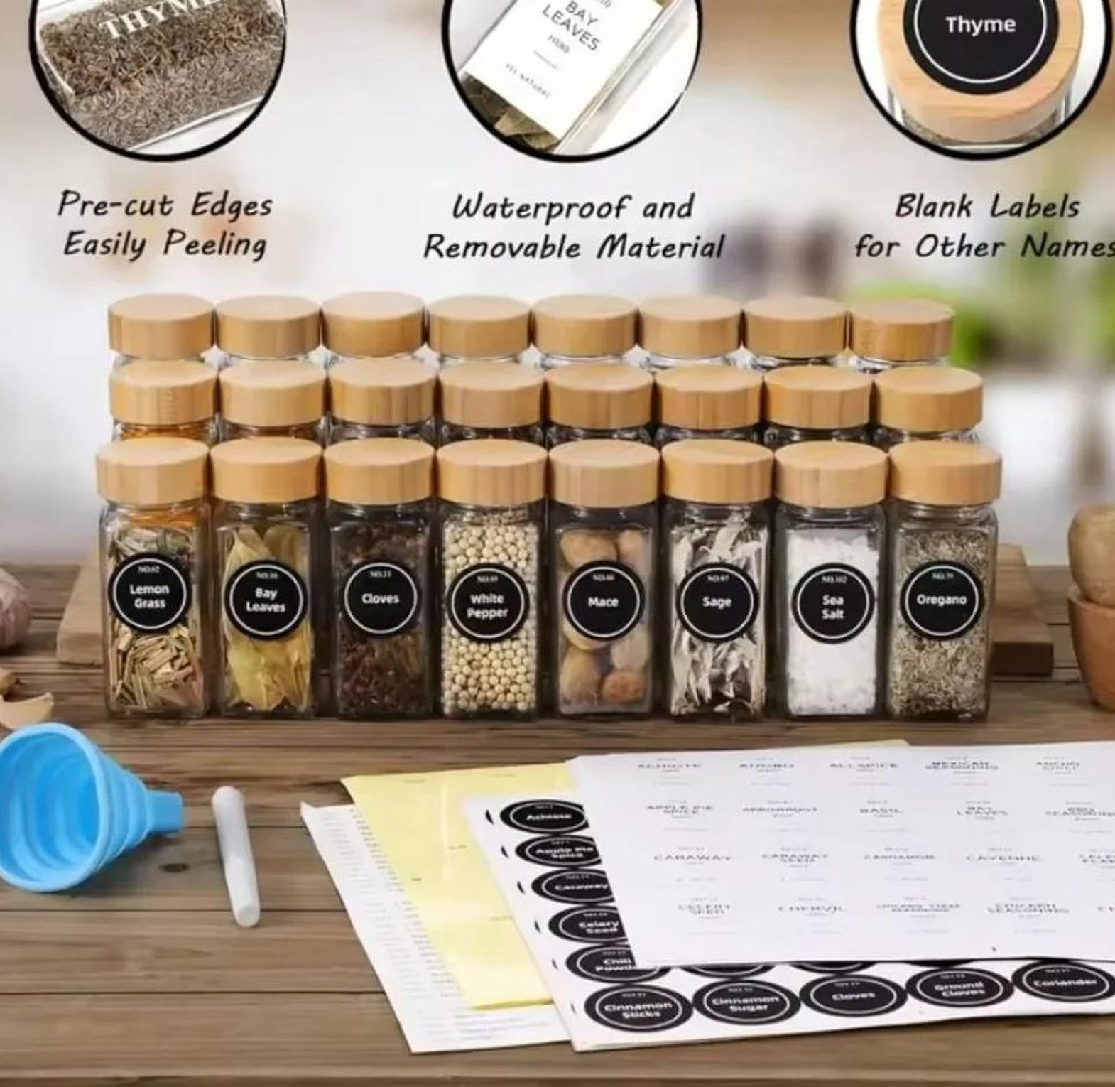Glass storage jars with bamboo lid image