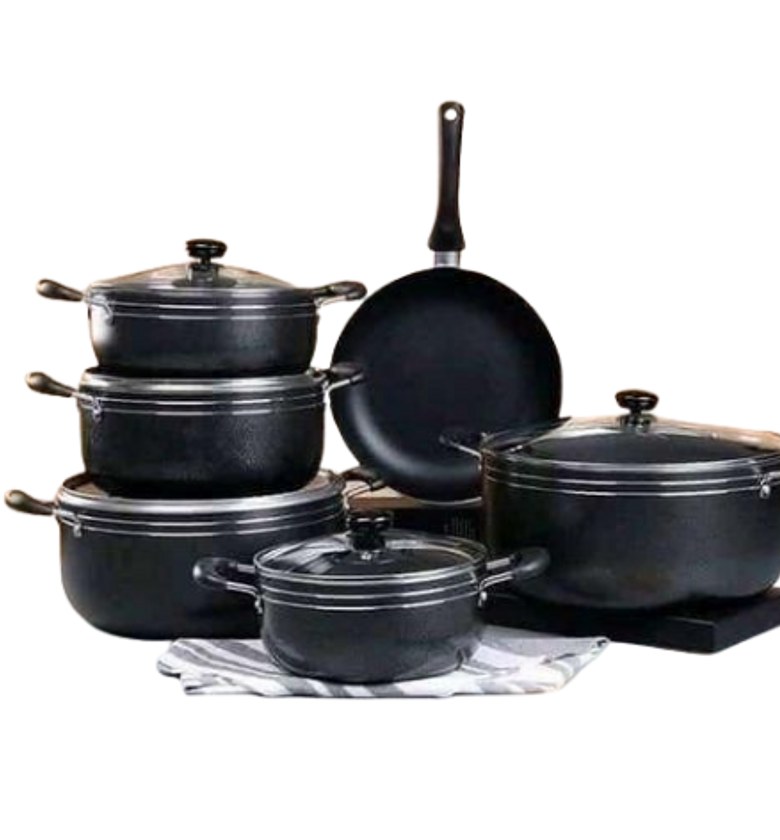 Cookware Set. TC 14 Pieces Nonstick Cookware Heavy Duty Sufuria With glass Lids, pan image