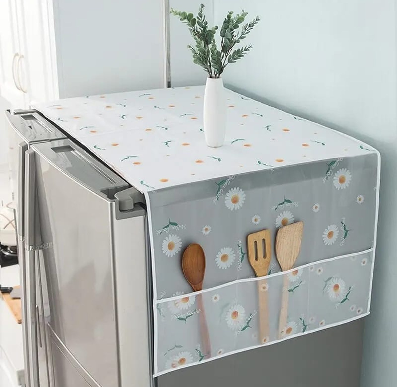 Universal Dustproof Refrigerator and Washing Machine Cover with Side Storage Pockets image