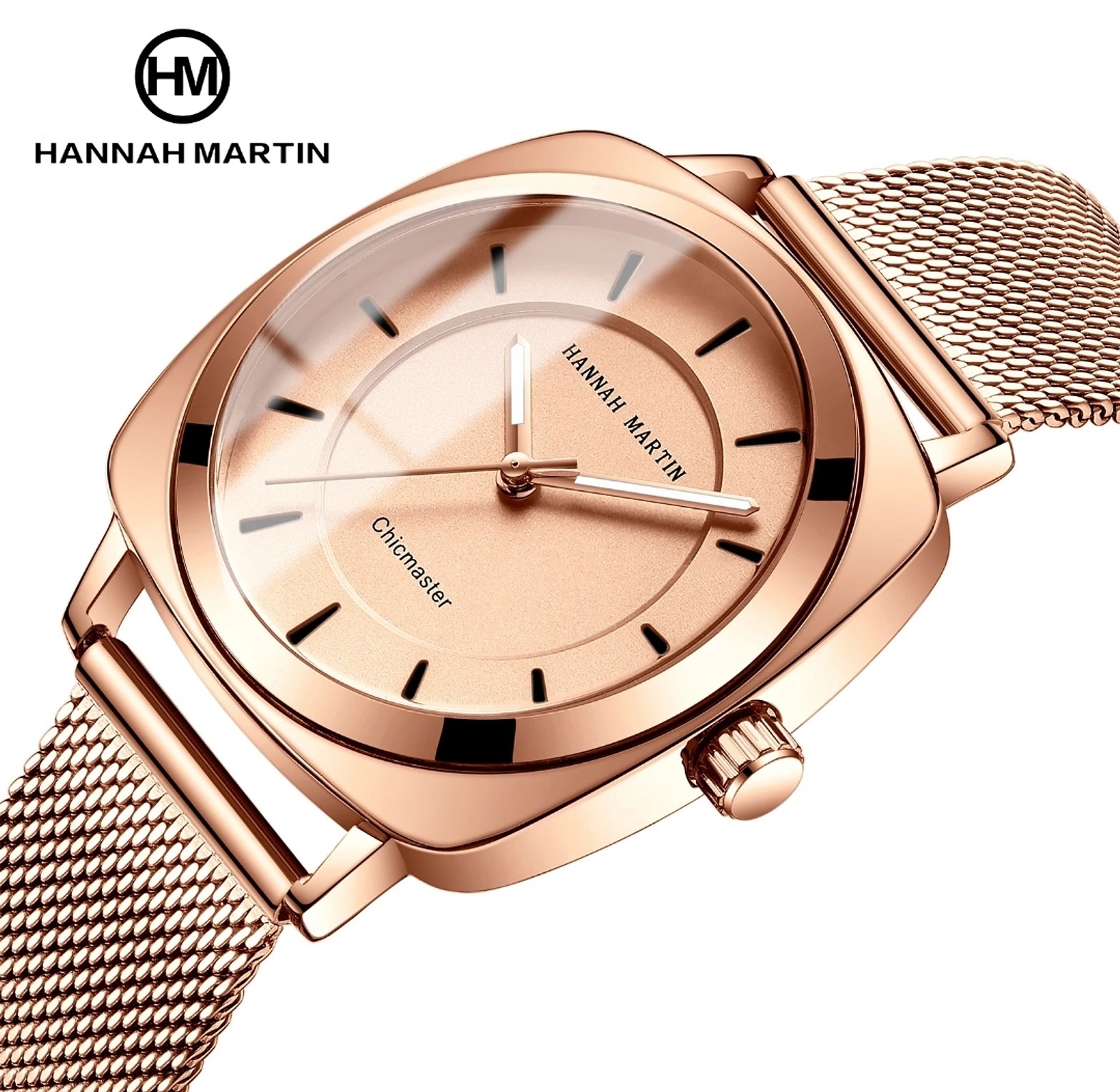 Double Layer Hollow Design Waterproof Stainless Steel Hannah Martin Luxury Watch for women  image