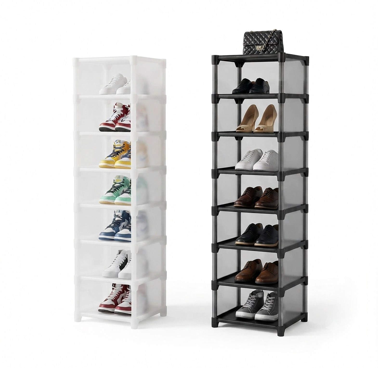 Vertical 7-Tier Slim Shoe Rack - Space-Saving Home Organizer image