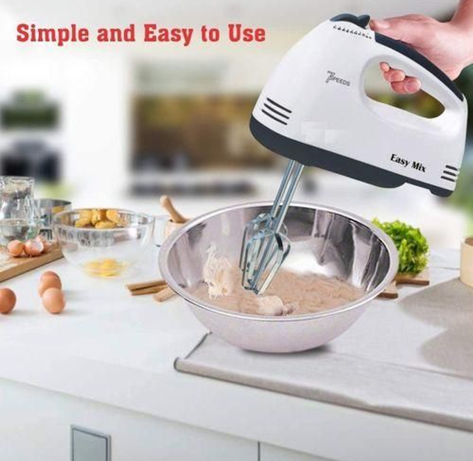 Scarlet 7-Speed Hand Mixer Cake Baking, Whisk, Egg Beater image