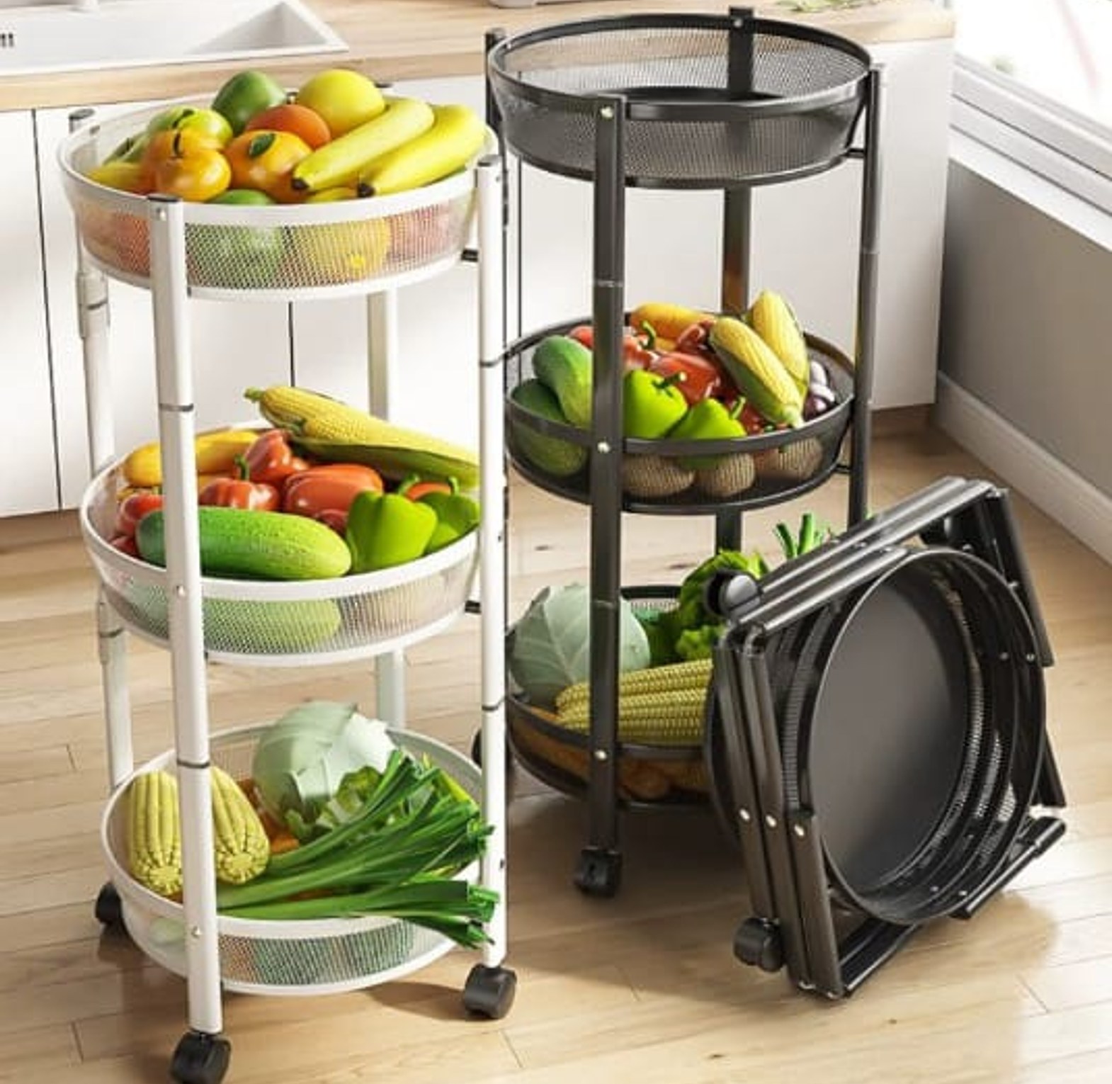 Multi-Layer Foldable Kitchen Storage Rack image