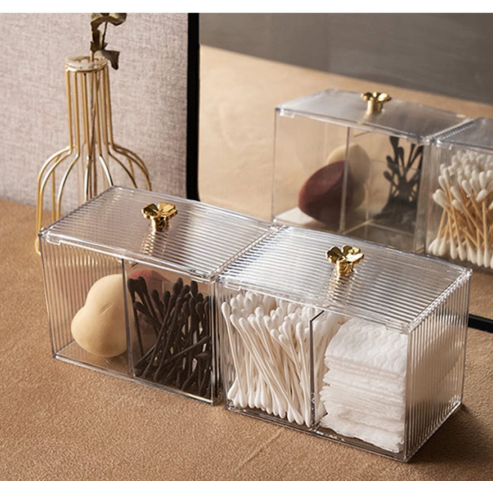 Acrylic Cotton Swabs Cosmetic Storage Box image