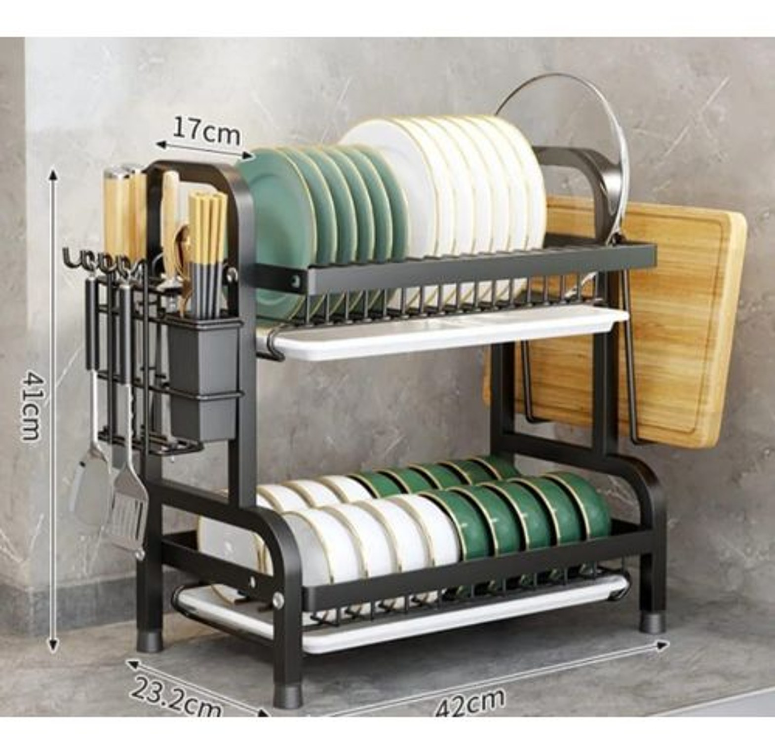 Dish Rack. High Quality 2 layer advanced Black dish rack image