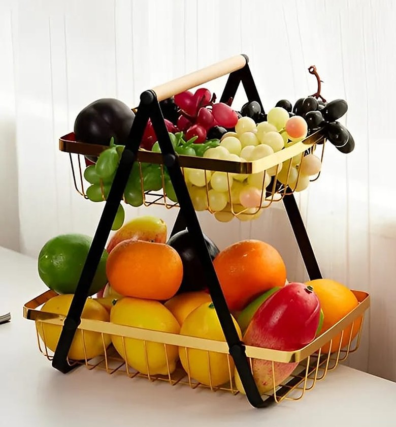 2 Layer Metallic Fruit Rack image