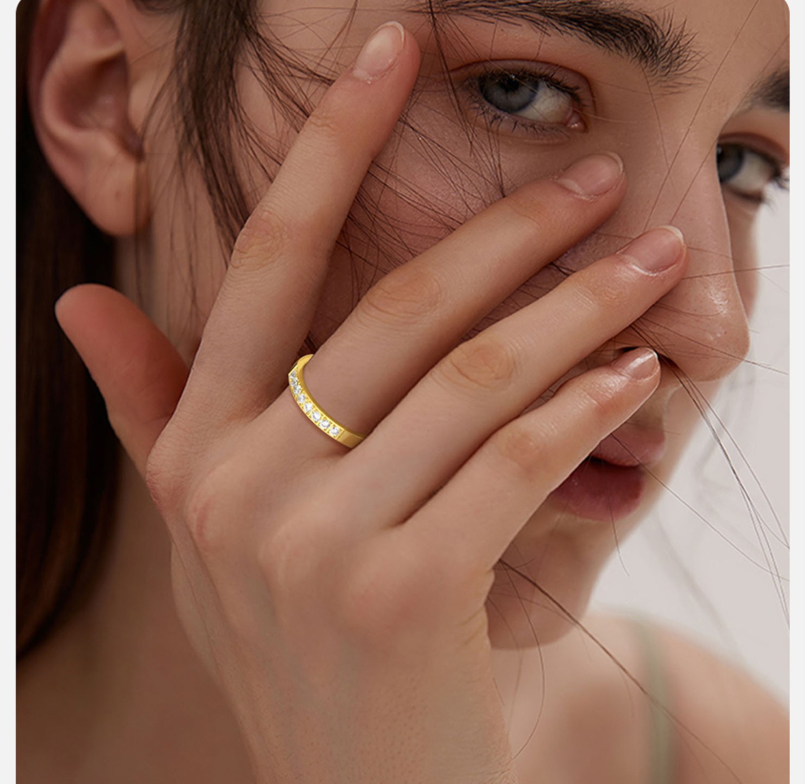 Gold plated stainless steel women's wedding ring  image