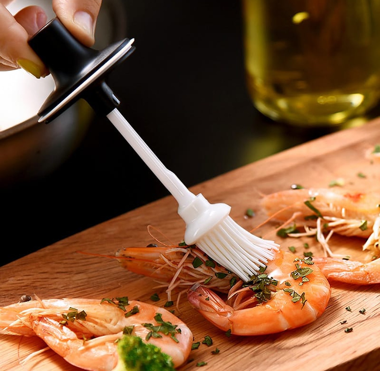 Premium 250ml Glass Condiment Bottle with Integrated Brush and Spoon Lid image
