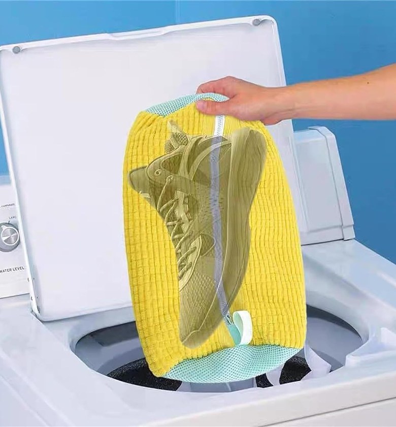 Machine Washable Shoe Cleaning & Drying Bag with Soft Fiber Lining image
