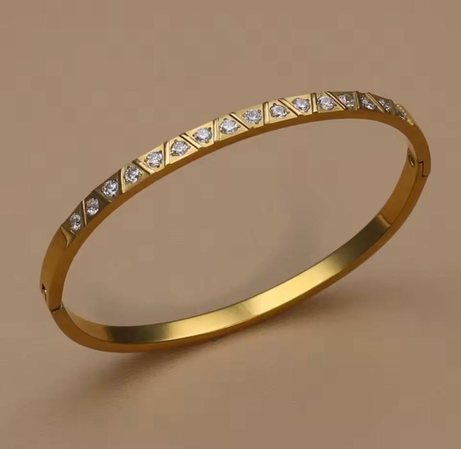 Geometric Pave Line Bangle image