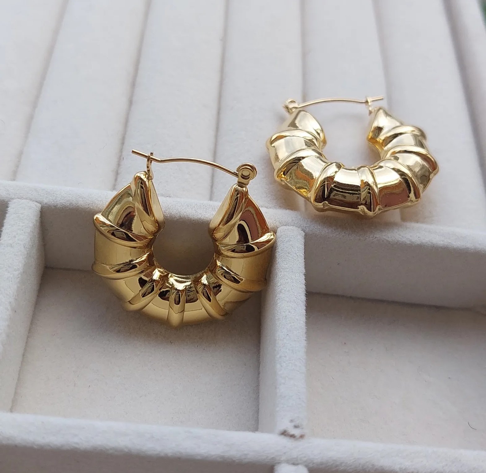 Gold Bamboo Hoops image