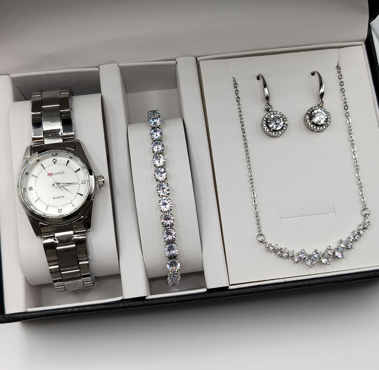 Watch & Jewelry Gift Set with watch, bracelet, necklace and earrings  image