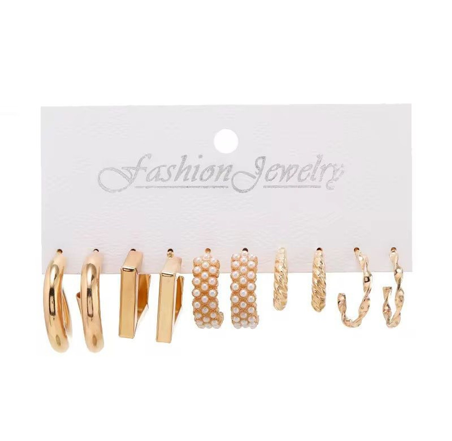 The Multi-Texture Gold-Tone Hoop Earring Collection image