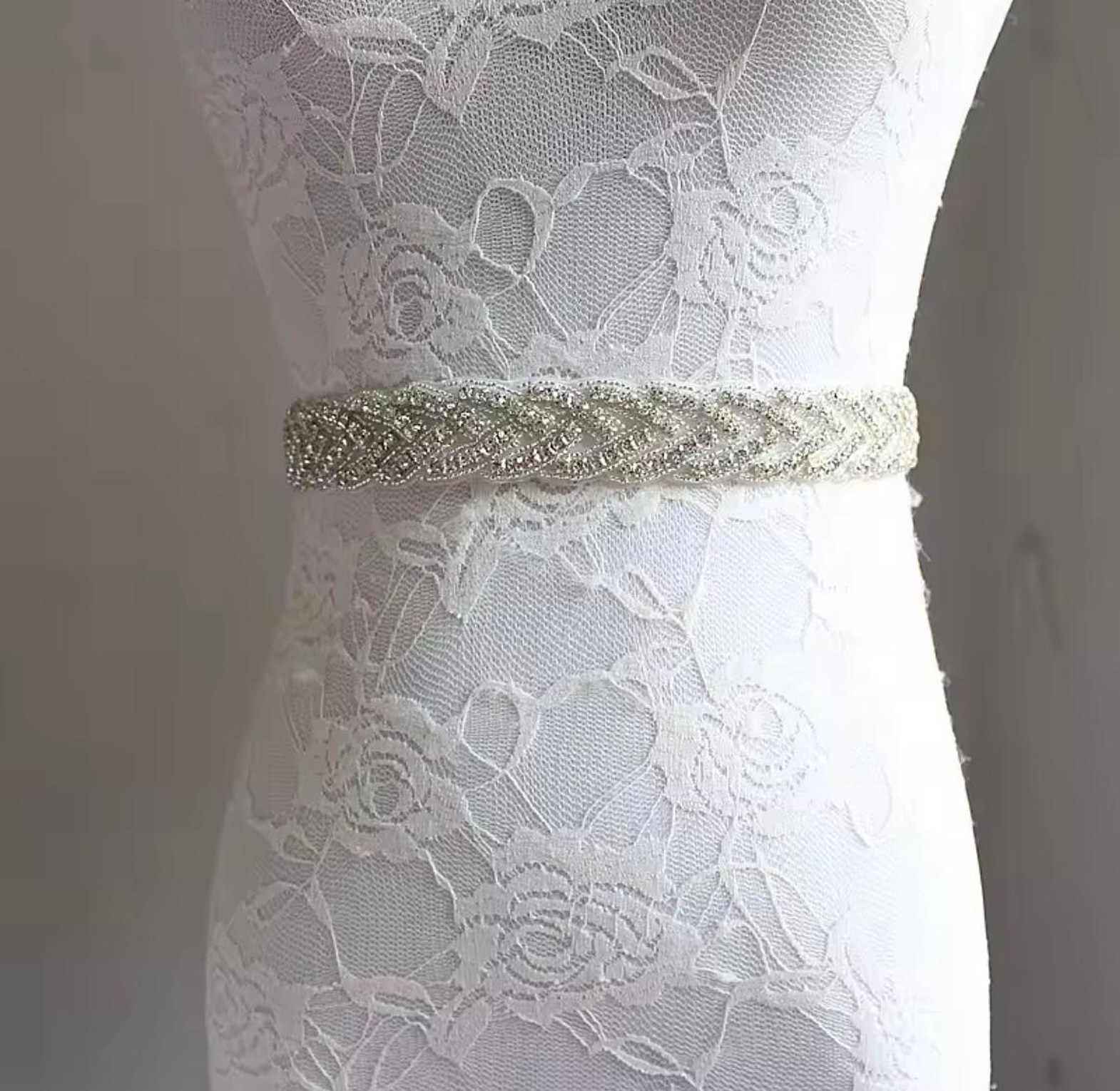 Luminous Garland Crystal Bridal Sash image