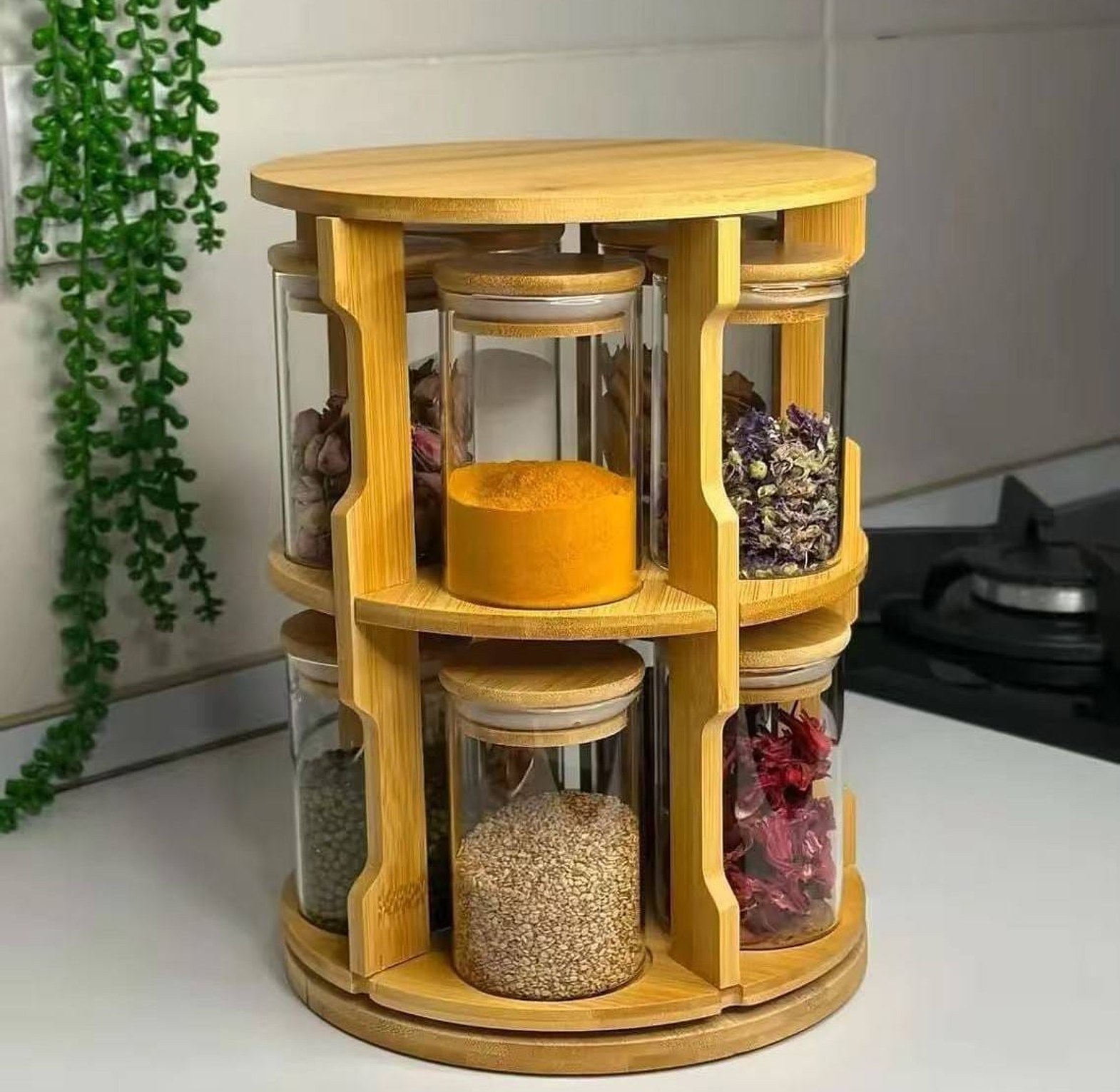 Rotating Bamboo Storage Rack image