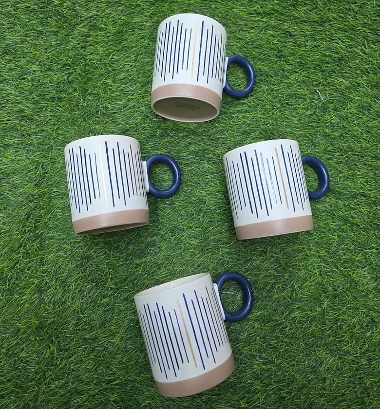 Nordic Hand-Printed Porcelain Mug – 400ml Retro Luxury Coffee Cup image
