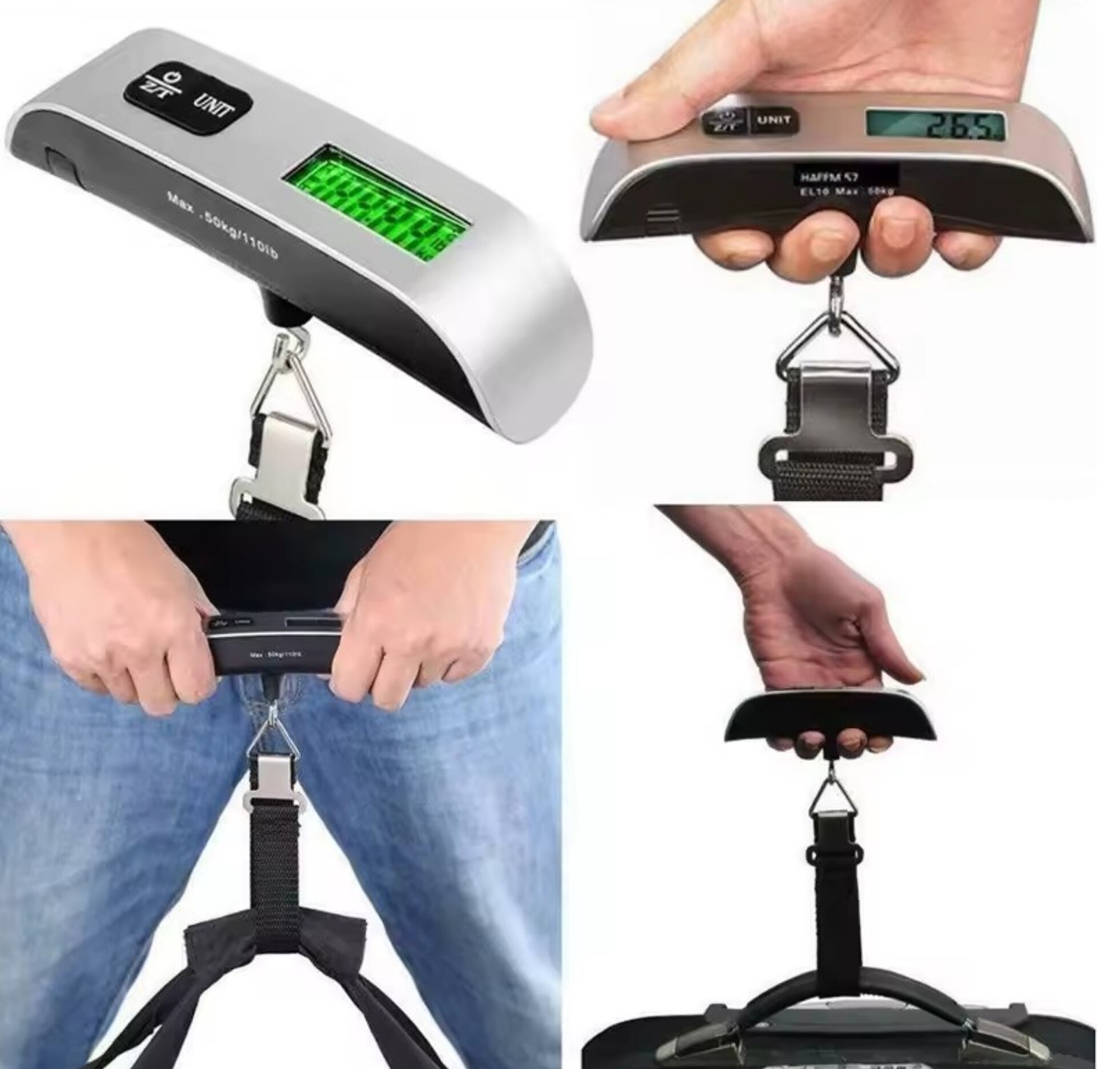 50kg Digital Portable Luggage Scale High Precision Travel Weight Scale with Backlit LCD Display for Suitcases & Parcels image