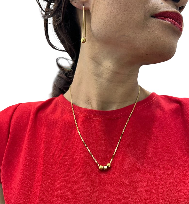 Minimalistic  Brass Jewelry Set image