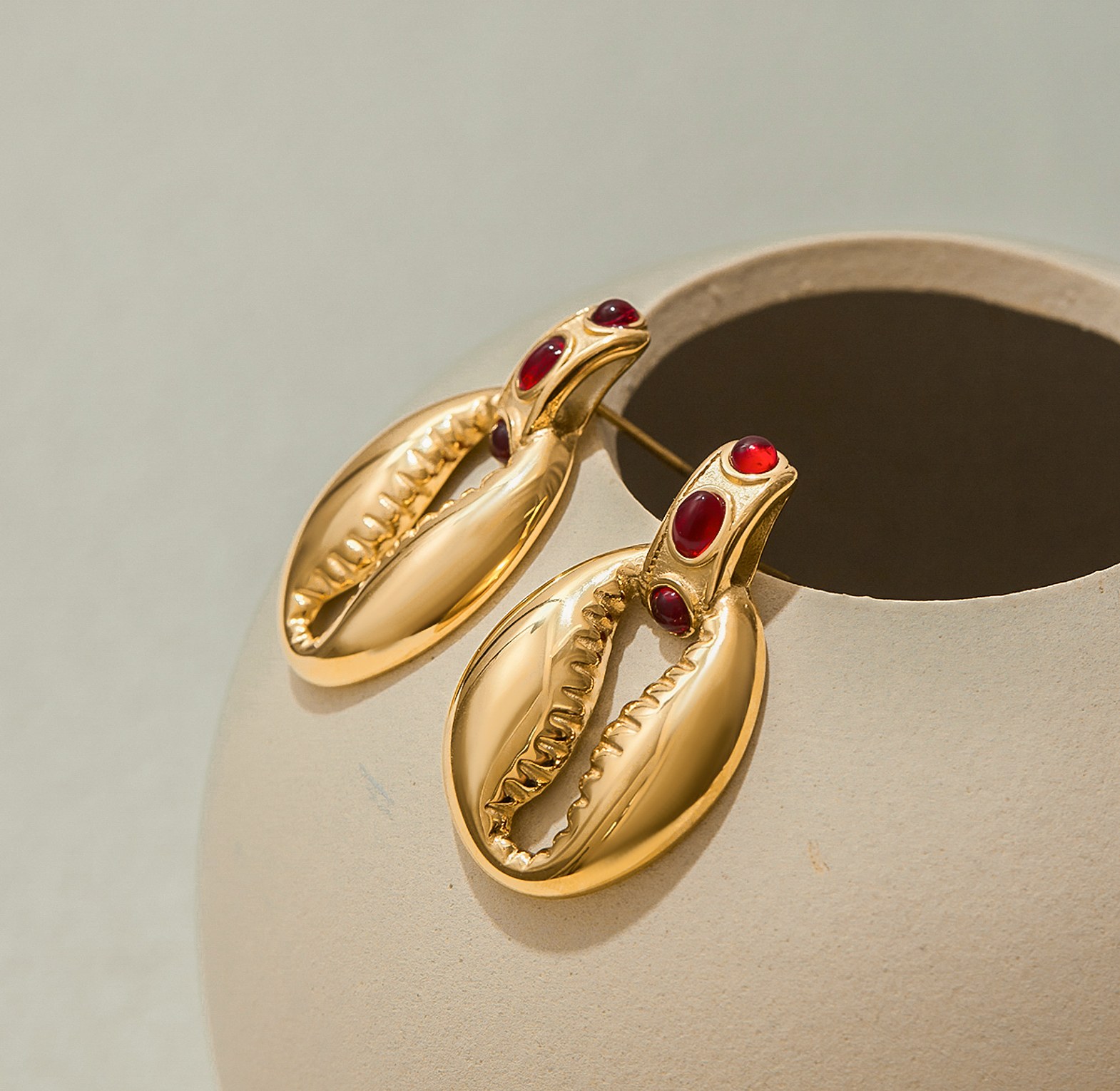 Gold Conch Earrings image