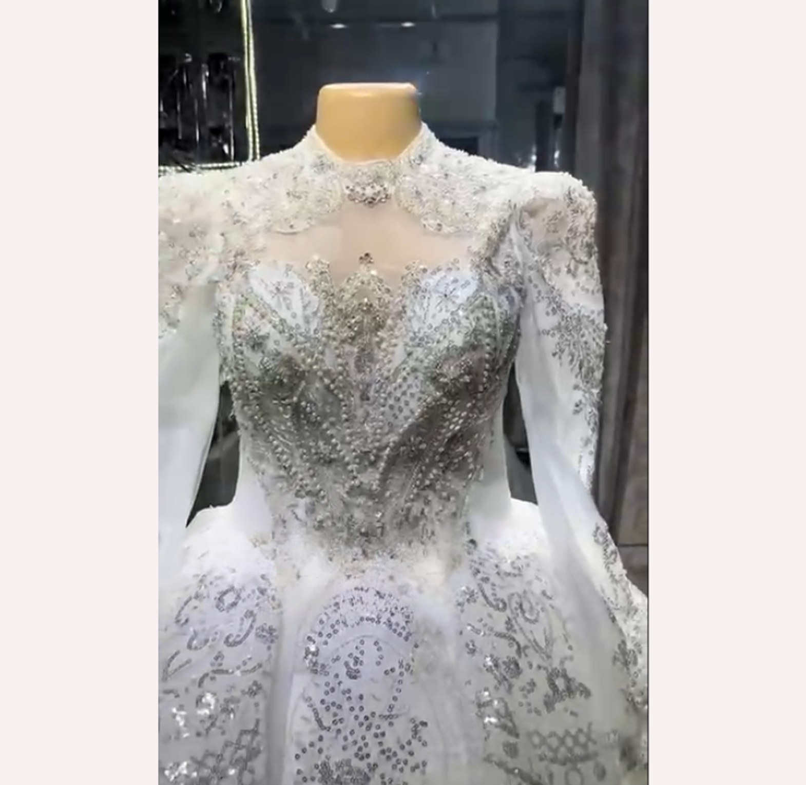 The Lumina Crystal High-Neck Bridal Gown - FRO HIRE OR BUY image