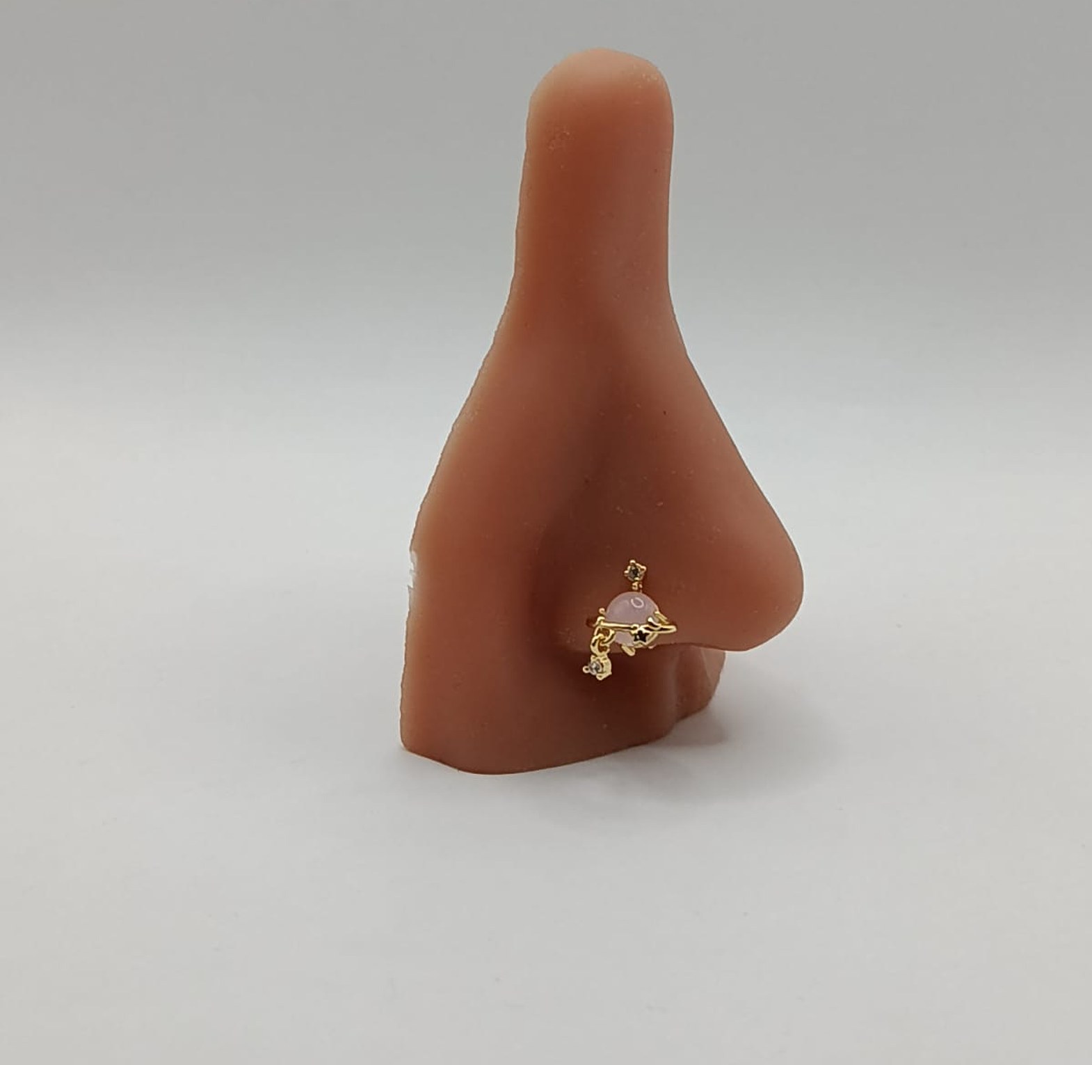   Gold Saturn Planet Nose Ring image