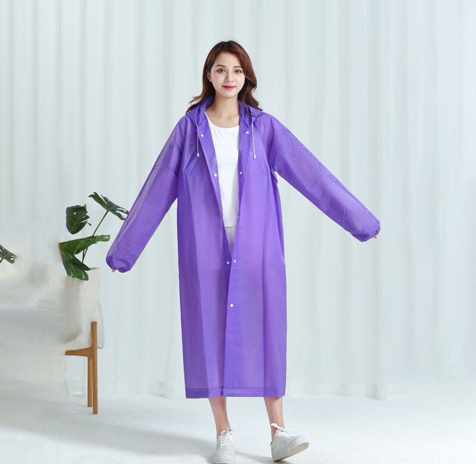 Unisex Raincoat With Hood, Waterproof Reusable, All Sizes image