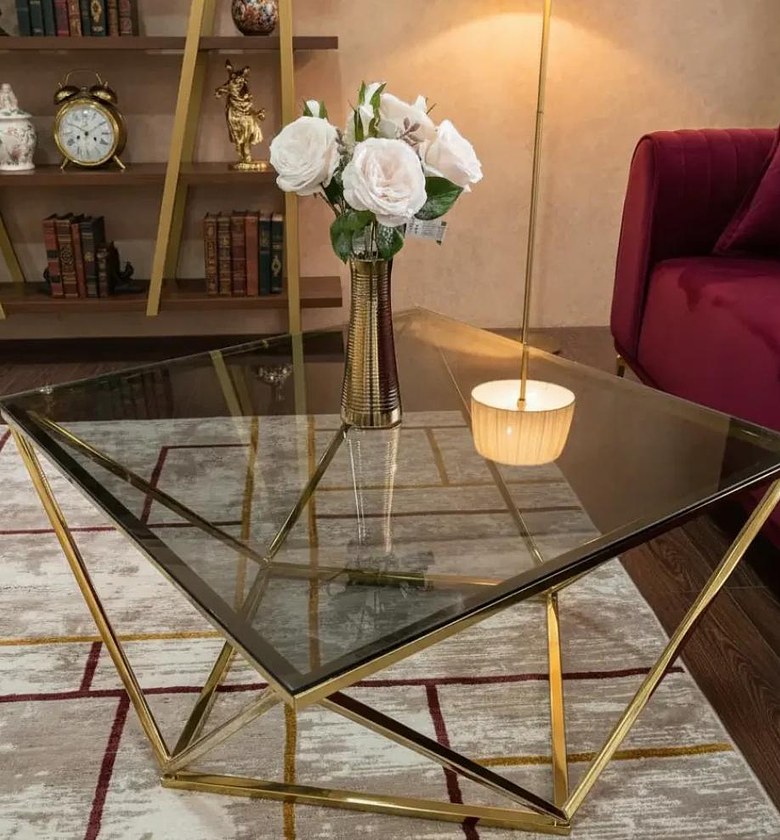 Modern Hexagon Tempered Glass Coffee Table image
